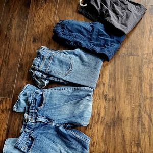 Boy bundle lot pants jeans cat jack uniform pull up blue Grey gray elastic